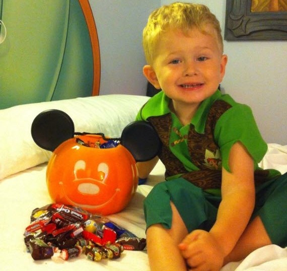 Charlie with trick or treat goodies Charlie with trick or treat goodies