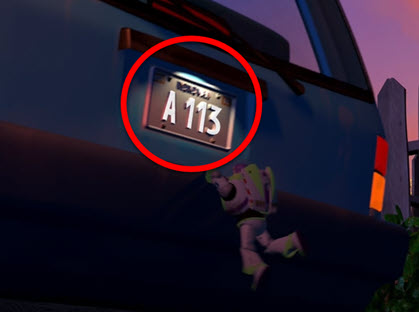A113 in Pixar Films
